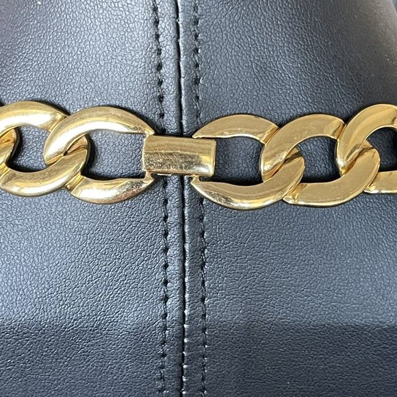 Vintage Napier Classic Oval Flat Link Chunky Necklace Gold Tone Marked Pat - Picture 3 of 4